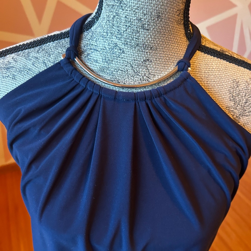 White House Black Market navy halter top.
